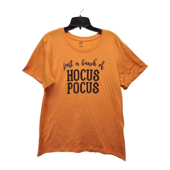 Women's Halloween "Just a bunch of Hocus Pocus" Orange T-shirt (LARGE 12-14) - Picture 1 of 6